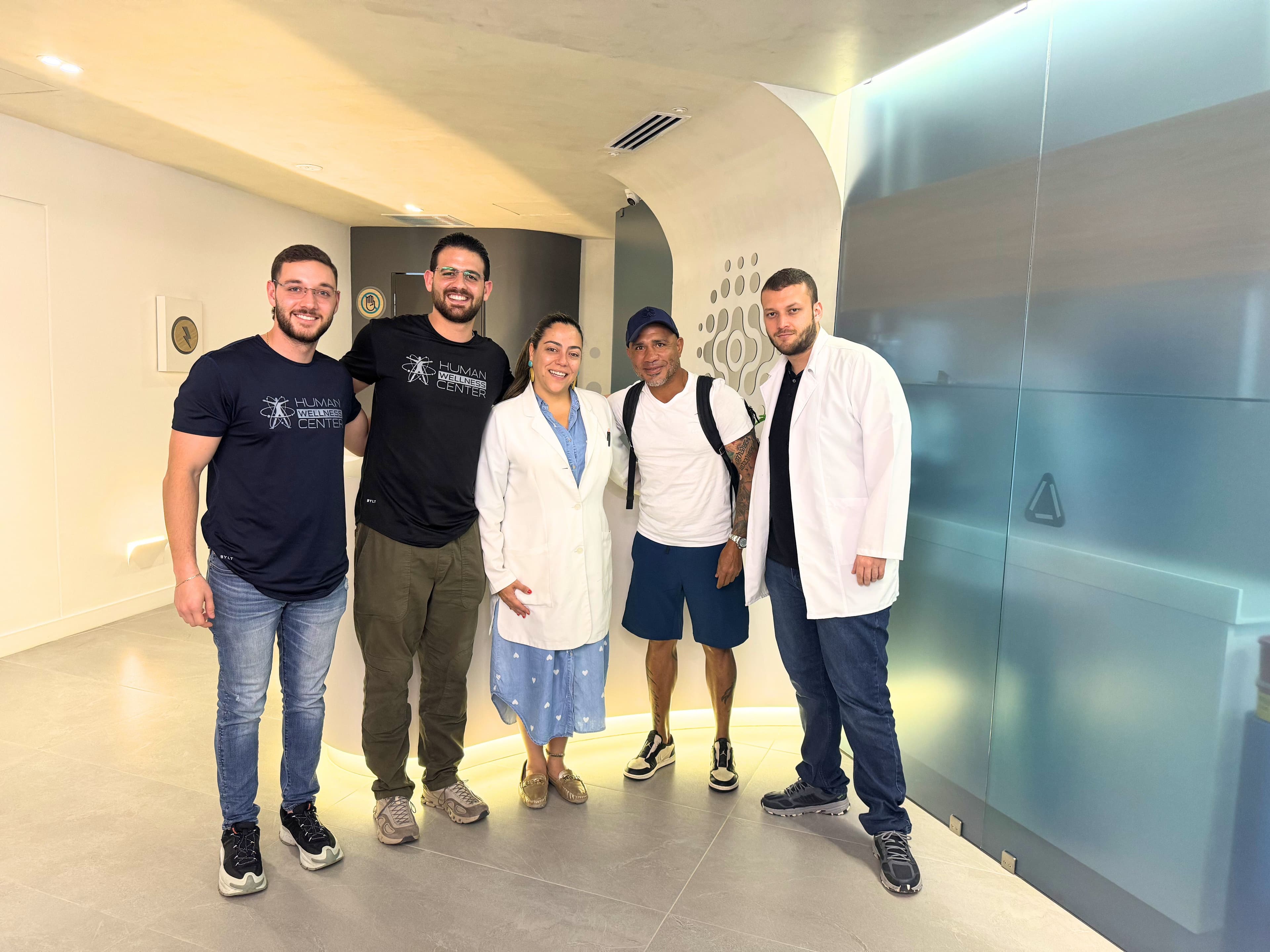 Miguel Cotto visiting the HWC clinic with the team