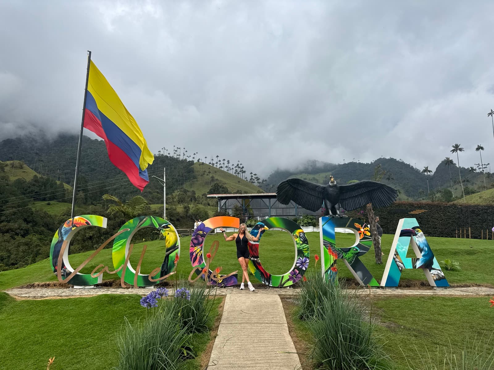 Kristina Parks at the Valle de Cocora landmark in Colombia's coffee region
